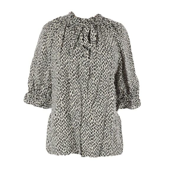Who What Wear Animal Print top puffy short sleeves - Picture 1 of 5